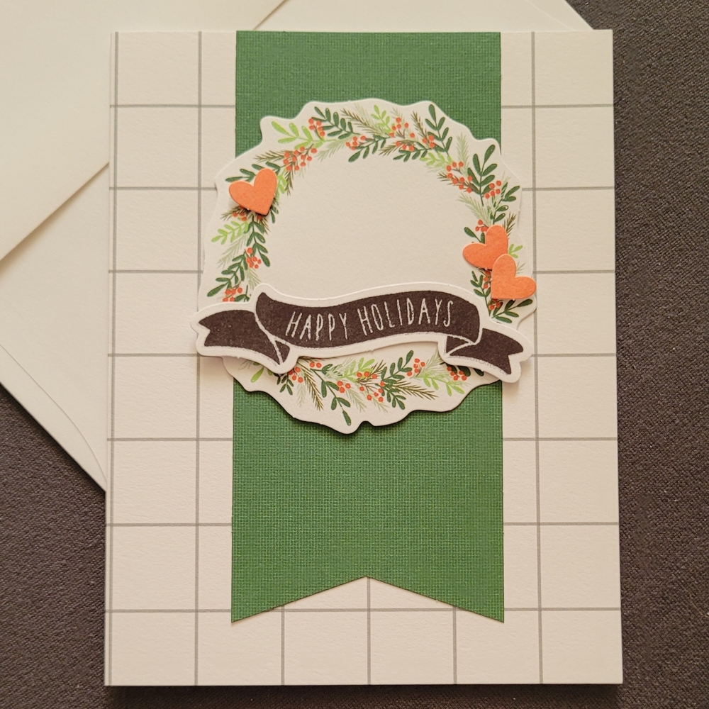 Festive Holiday Greeting Card with Wreath Design